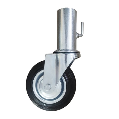 Swivel scaffolding caster with hollow stem