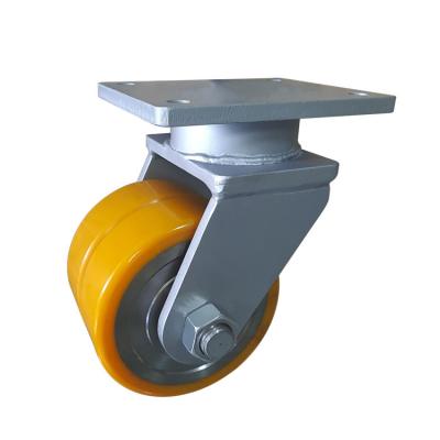 Super heavy duty PU twin-wheel casters