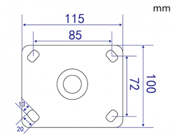 Heavy duty casters plate size