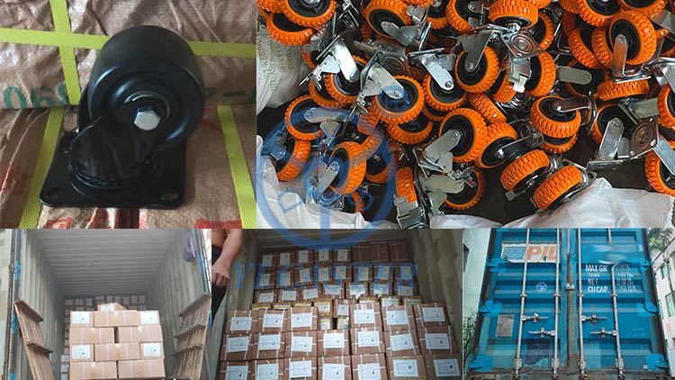 Low profile casters and heavy duty orange casters are shipping to Libya