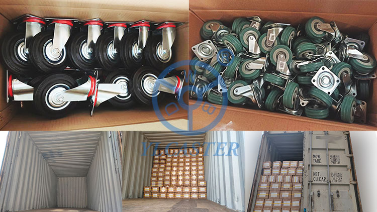 Industrial rubber casters shipping to Poland
