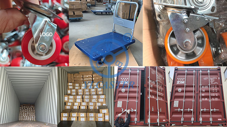 PVC casters and pu casters and platform trolleys shipping to Venezuela