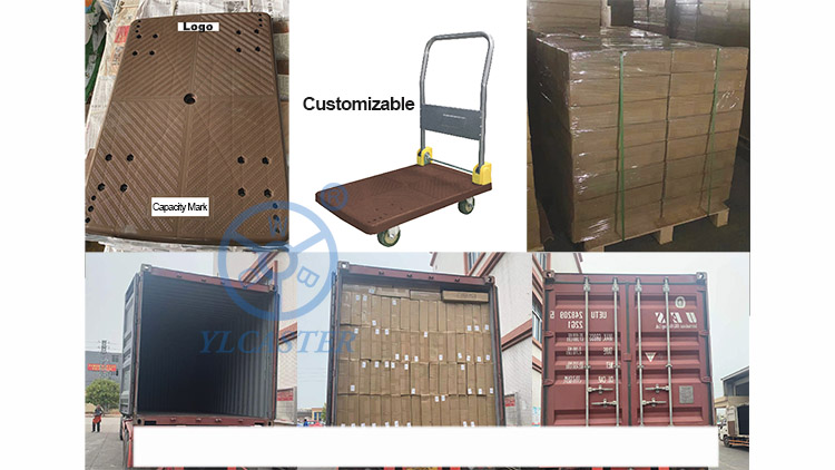 Brown platform trolleys are going to Taiwan